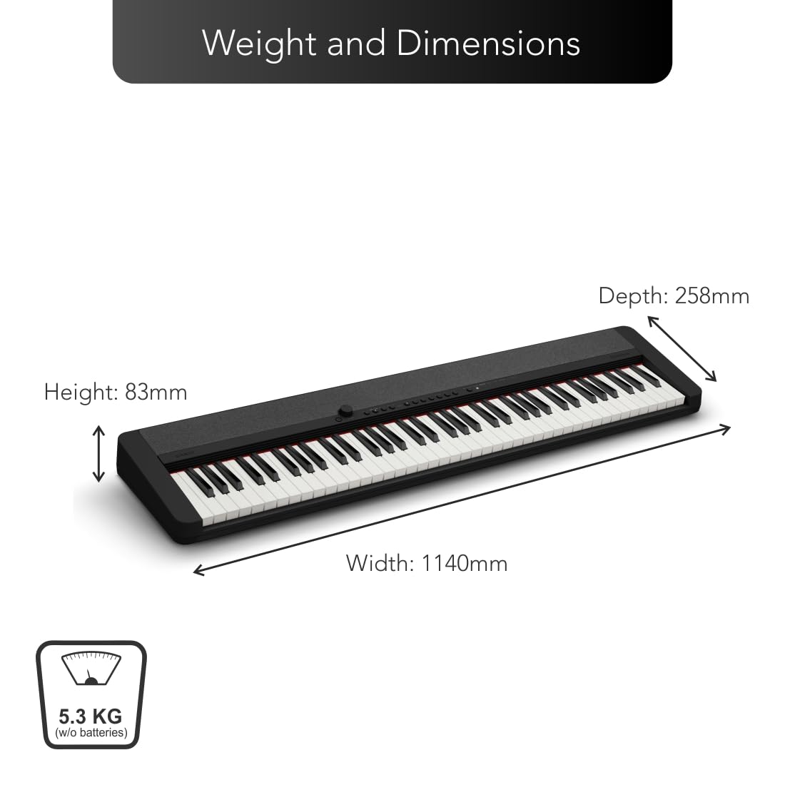 Casio CT-S1-76 Keys Portable Keyboard with Piano Tones and Touch